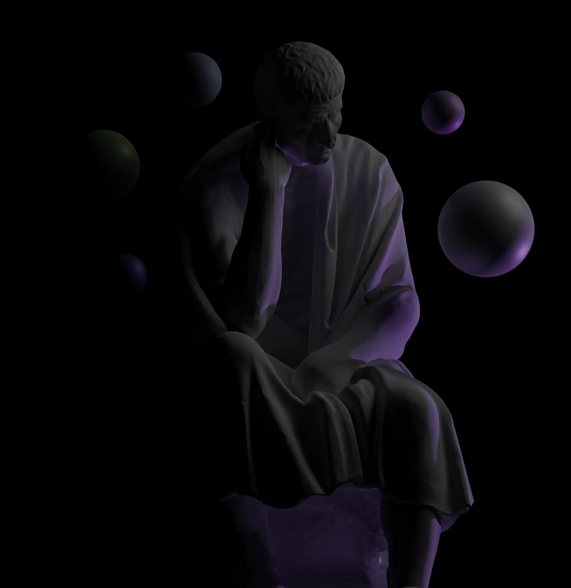 3D thinker illustration