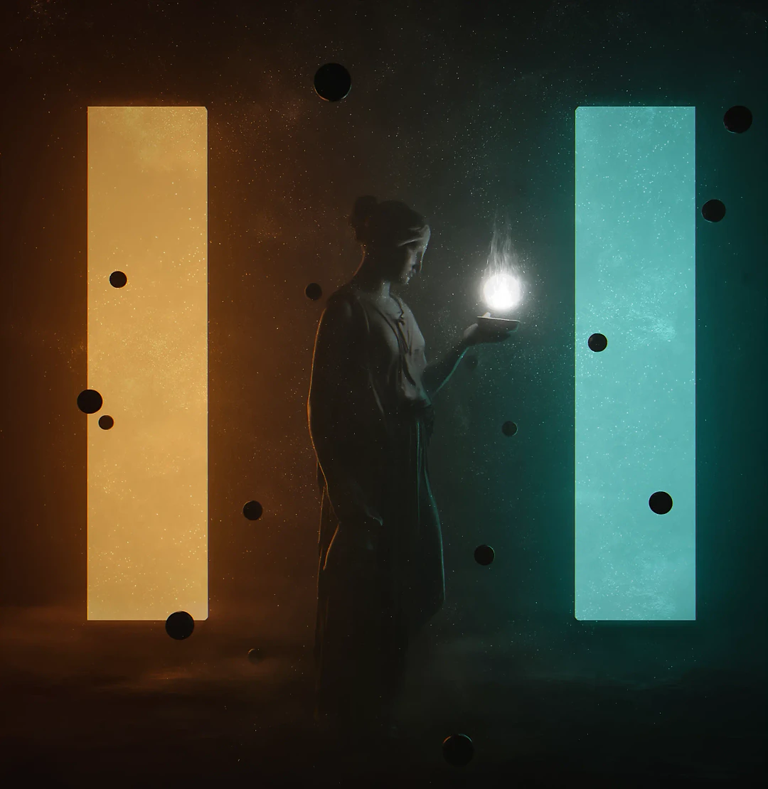 Digital artwork: Twin light portals