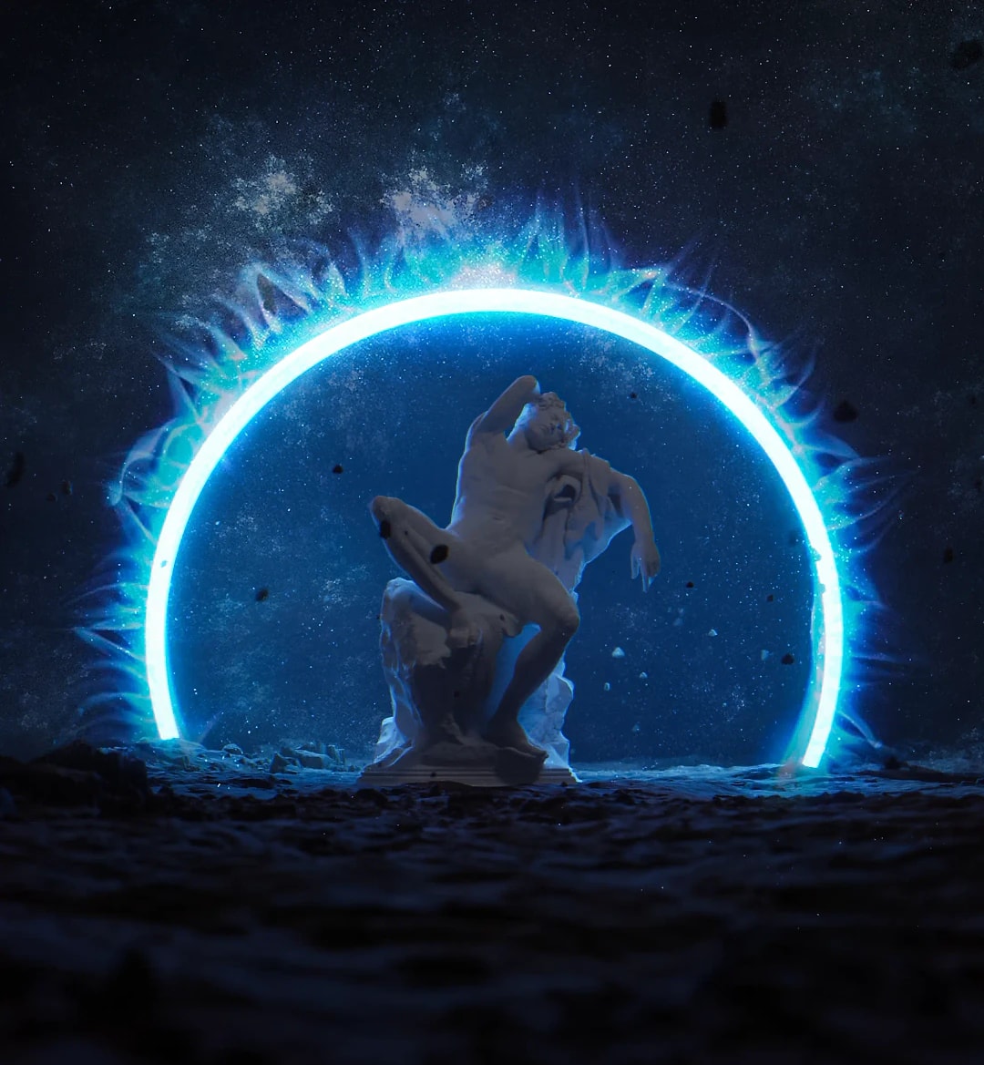 Digital artwork: Ring of blue fire
