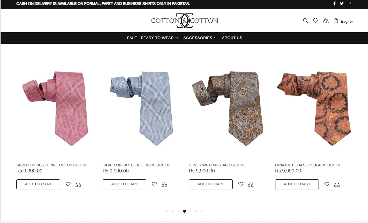 Homepage of CC Shirts