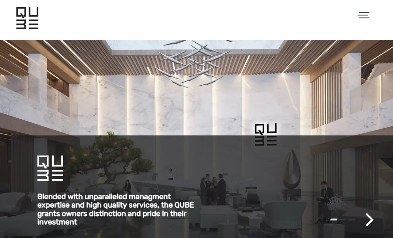 Homepage of QUBE Hotels